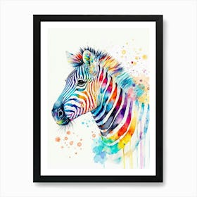 Zebra Wter Color Art Print