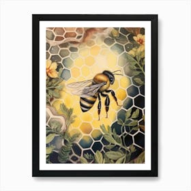 Eastern Bumble Bee Beehive Watercolour Illustration 4 Art Print