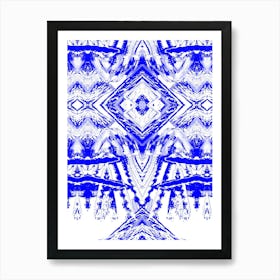 Blue And White Abstract 1 Art Print