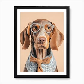Dachshund With Glasses, pet portrait, dog portraits, animal portraits, artistic pet portraits, dog portrait painting, pet portrait painting, pet portraits from photos, etsypet portraits, watercolor pet portrait, watercolour pet portraits, pet photo portraits, watercolor portraits of pets, royal pet portraits, pet portraits on canvas, pet canvas art, etsy dog portraits, dog portraits funny, renaissance pet portraits, regal pawtraits, funny dog portraits, custom pet art, custom pet, portrait of my dog, custom pet portrait canvas, crown and paw pet portraits, painting of your pet, renaissance dog painting, west willow pet portraits, hand painted dog portraits, ai pet portrait, Art Print