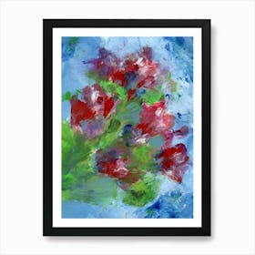 Blooming Democracy No. 1 Red White Blue Art Print