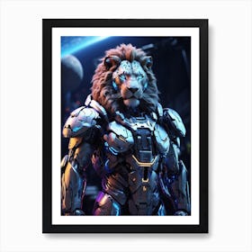 Lion In Cyborg Body #1 Art Print