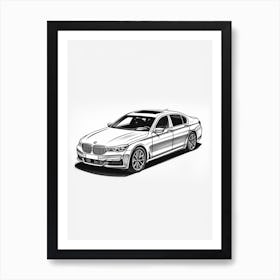 Bmw 7 Series Line Drawing 7 Art Print