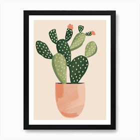 Cactus Plant Minimalist Illustration 4 Art Print