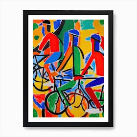 Cycling In The Style Of Matisse 2 Art Print