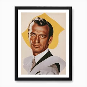 Gary Cooper Retro Collage Movies Art Print