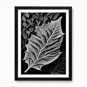 Ash Leaf Linocut 2 Art Print