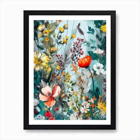 Meadow nature flora flowers Art Print