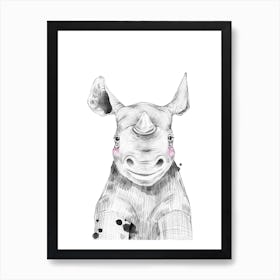 Safari Babies Rhino Art Print