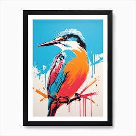 Andy Warhol Style Bird Kingfisher 4 Art Print