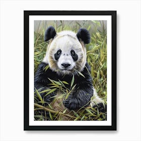 Giant Panda Pastel Watercolour 1 Art Print