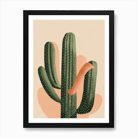 Organ Pipe Cactus Minimalist Abstract Illustration 4 Art Print