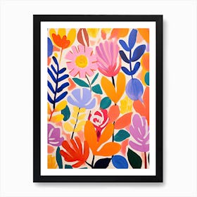 Flowers 56, Matisse style, Floral texture Art Print