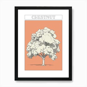 Chestnut Tree Minimalistic Drawing 3 Poster Art Print