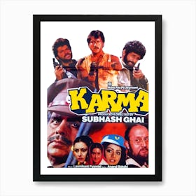 Karma, India, Movie Poster Art Print