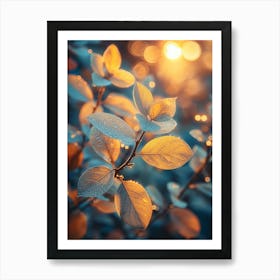 Autumn Leaves sunset Art Print