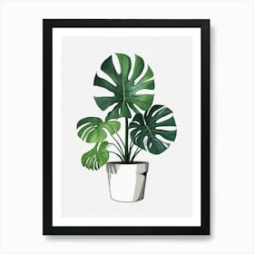 Monstera Obliqua Plant Living Room Art Print (3) Art Print