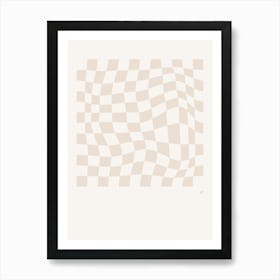 Wavy Checkered Pattern Poster Neutral Art Print