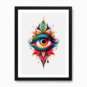 Awareness, Symbol, Third Eye Tattoo 1 Art Print