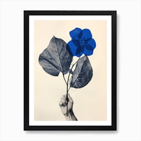 Blue Botanical Hydrangea 1 Art Print