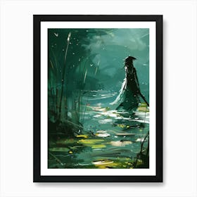 Woman In The Water Art Print