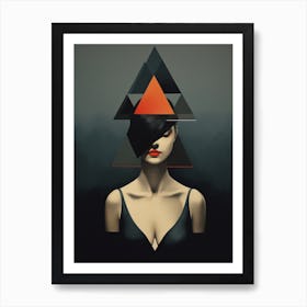 Abstract Woman With Triangles Art Print