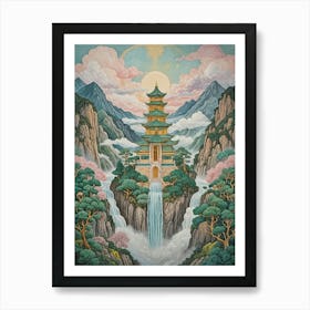 Pagoda In The Mountains Art Print