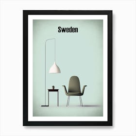 Sweden, Minimalism Poster Art Print