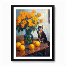 Marigold With A Cat2 Art Print