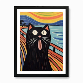 The Scream, Black Cat Edvard Munch 2 Art Print