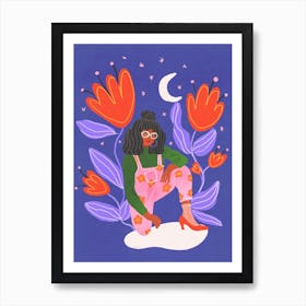 Moon Girl Art Print