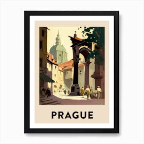 Prague Vintage Travel Poster Art Print