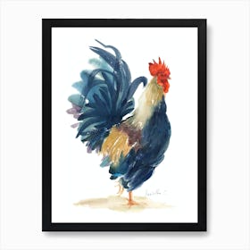 Blue Rooster2 Art Print