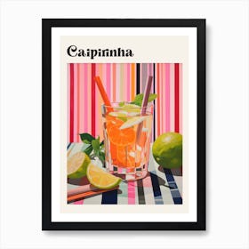 Caipirinha 3 Retro Cocktail Poster Art Print