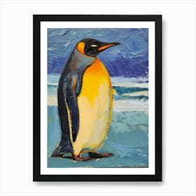 King Penguin Robben Island Colour Block Painting 2 Art Print
