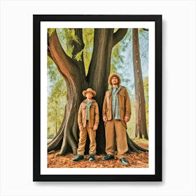 Two Men Standing Under A Tree 1 Art Print