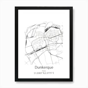 Dunkerque,France Minimalist Map Art Print