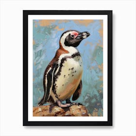 African Penguin Laurie Island Oil Painting 4 Art Print