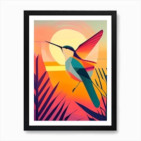 Hummingbird At Sunrise Bold Graphic 1 Art Print