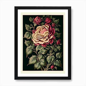 Rose Floral 2 Botanical Vintage Poster Flower Art Print