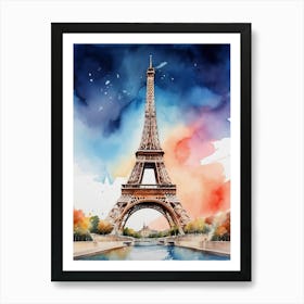 Watercolor Of Eiffel Tower 1 Art Print