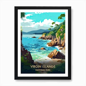 Virgin Islands National Park Travel Poster Illustration Style 2 Art Print