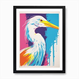 Andy Warhol Style Bird Egret 3 Art Print