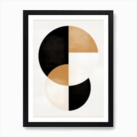 Circles in Motion: Bauhaus Beige Art Print