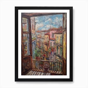 Window View Of Buenos Aires In The Style Of Impressionism 4 Art Print