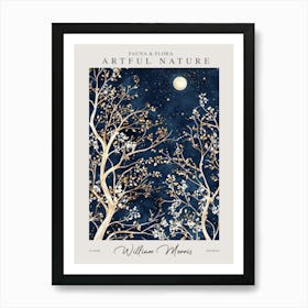 William Morris Night Moon Botanical Exhibition Art Print