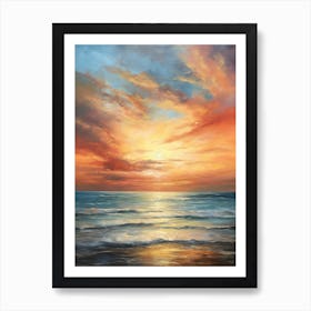 Sunset At The Beach Art Print