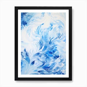 Blue And White Abstract Painting 2 Art Print