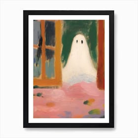 Open Window With A Ghost, Matisse Style, Spooky Halloween 1 Art Print