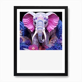 Quilling Elephant Art Print